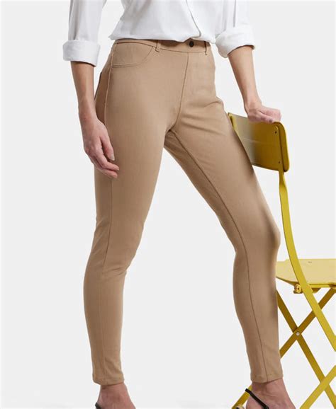 Buy Super Combed Cotton Rich Elastane Slim Fit Jeggings With Pockets ...
