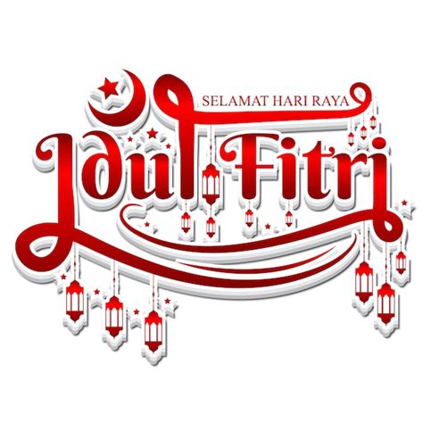 Greeting of selamat hari raya idul fitri typography text effect with ...