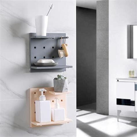 Wandrek - 22 x 22 cm - Grijs - Zelfklevend - Wandplank - Verstelbaar ...