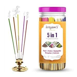 Kreyam's Incense Sticks Charcoal Free Dhup Agarbatti for Pooja & Gift ...