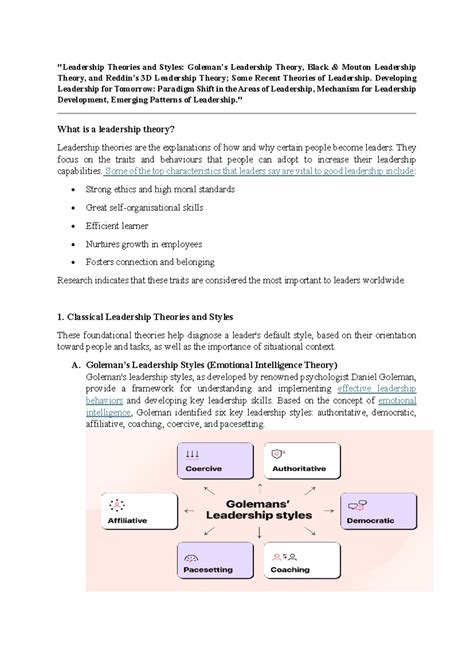 Leadership Theories: Insights on Styles and Development Strategies ...