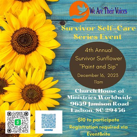 We Are Their Voices 4th Annual Survivor Sunflower Sip and Paint, 9659 ...