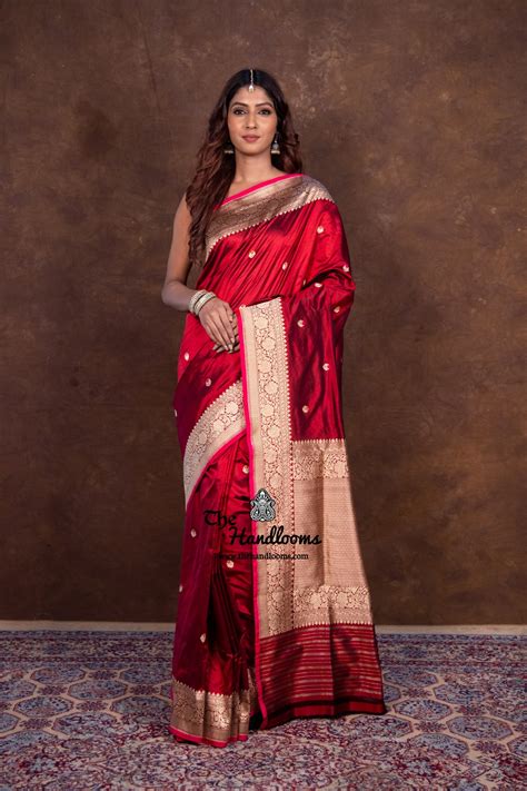 Pure Katan Silk Banarasi Handloom Saree - All over Kadua motifs With M ...