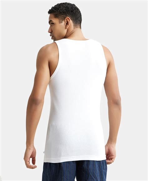 Buy Super Combed Cotton Rib Round Neck Sleeveless Vest with StayFresh ...