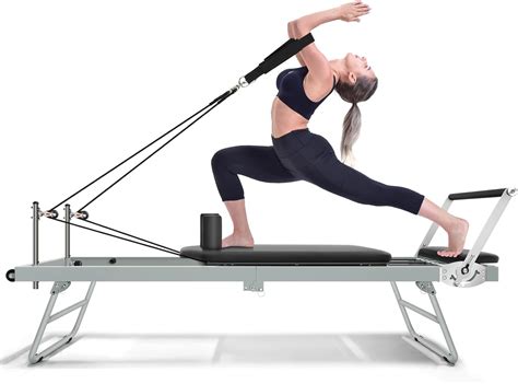 Amazon.com : Foldable Pilates Reformer Machine with Adjustable ...
