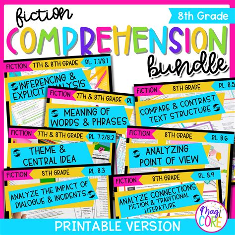8th Grade Reading Comprehension Fiction Bundle | MagiCore