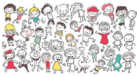 Premium Photo | Funny children drawing vector