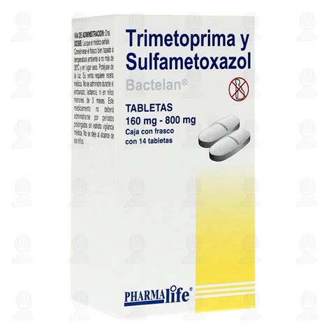 Trimetoprima y Sulfametoxazol 160mg/800mg, 14 Tabletas Pharmalife.