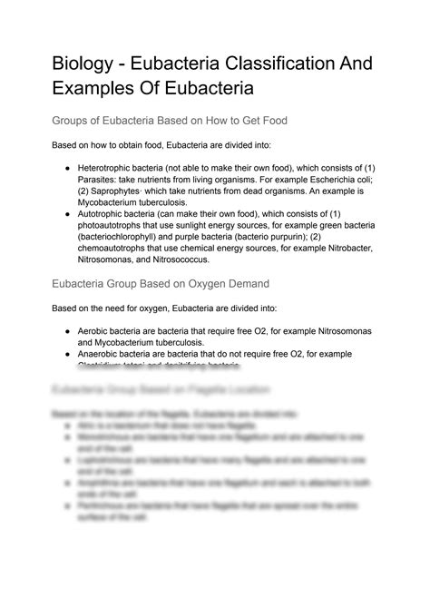 SOLUTION: Biology eubacteria classification and examples of eubacteria ...