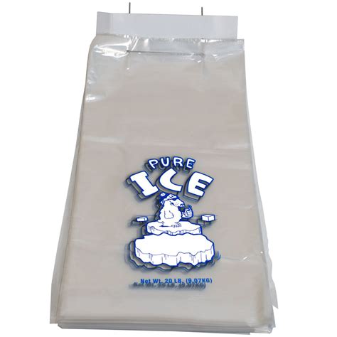 20 lb Heavy Duty Pure Ice Bags on Wire Wicket – Ice Bags Direct