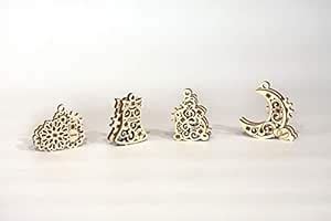 UGEARS U-Fidgets Gearsmas - Set of 4 (Bell, Snowflake, Moon, Snowman ...