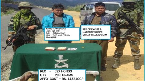 Mizoram: Assam Rifles recovers heroin worth Rs 14.56, Myanmar national ...