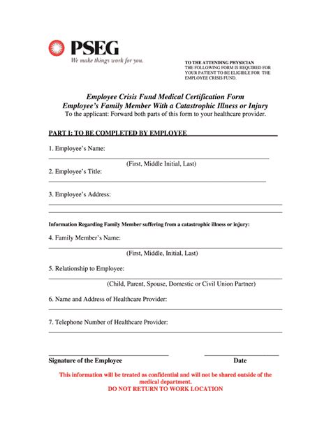PSEG Employee Crisis Fund Medical Certification Form - Fill Online ...