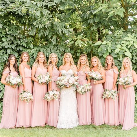 Dusty Rose Bridesmaid Dresses Real Weddings | Birdy Grey | Dusty pink ...