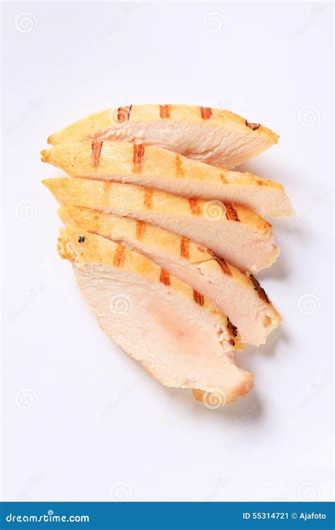 Sliced Grilled Chicken Breast Fillet Stock Image - Image of skinless ...