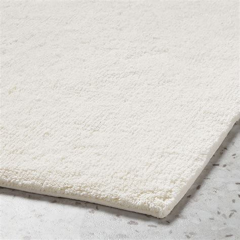 Brooks Organic Cotton Warm White Bath Runner Rug 24''x60'' + Reviews | CB2