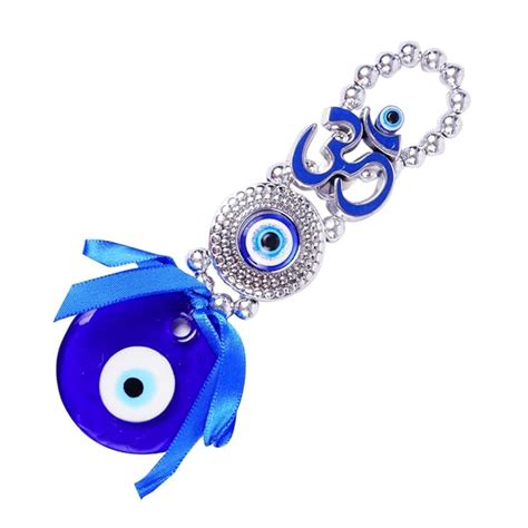 Buy DT DECTONE Metal Om Design Evil Eye With Blue Pendant Decoration ...