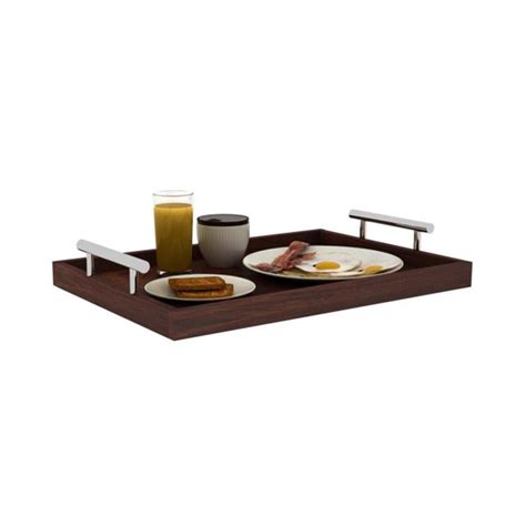 Solid Sheesham Wood Serving Tray with Handle Platter for Dining Table ...