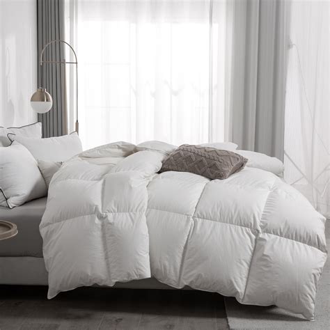 APSMILE Feather Down Comforter Soft Egyptian Cotton Cover, All Season ...
