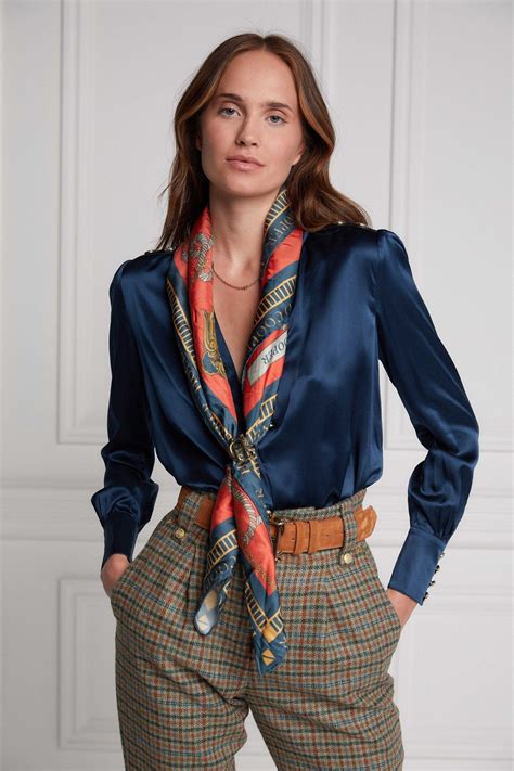 Satin Blouse | Silk scarf style, Scarf styles, Silk scarf outfit