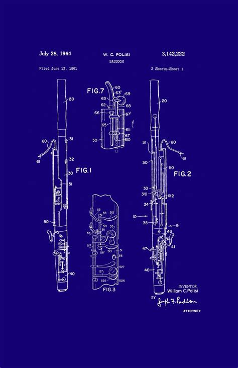 Framable Patent Art the Original Ready to Frame Décor Music Man Bassoon ...