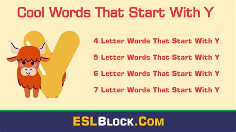 Awesome Cool Words That Start with Y - English as a Second Language