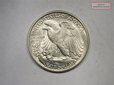 1943 Silver Walking Liberty Half Dollar, Near Gem Uncirculated (b)