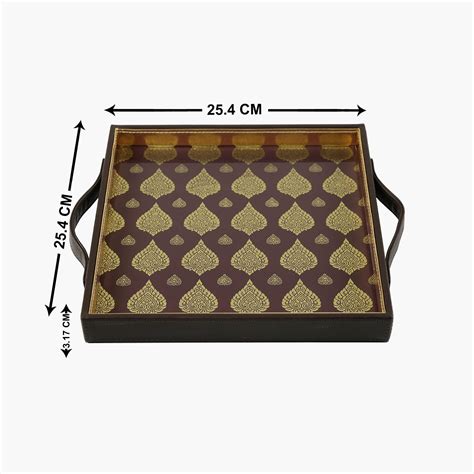 Buy INDIA CIRCUS Spade Rangoli Motifs Leather Tray from India Circus at ...