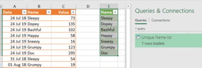 Unique List Excel 的图像结果