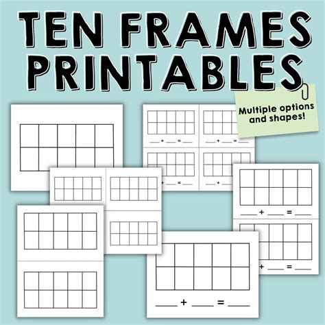 Ten Frames Worksheets Printable Ten Frame Mats Ten Frame Templates ...