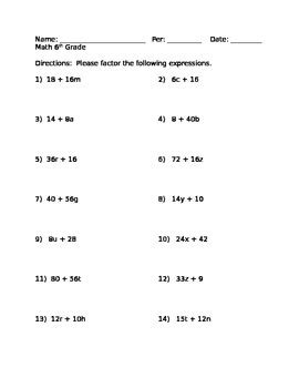 Image result for Distributive Property Using GCF