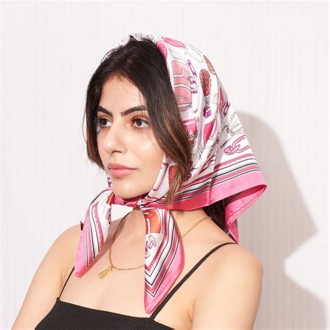 Wine & Dine Pink Printed Scarf | Salty – Salty Accessories