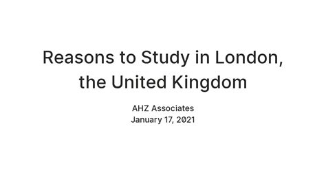 Reasons to Study in London, the United Kingdom — Teletype