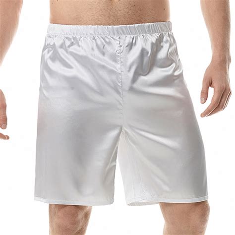Mens Satin Pajama Shorts Silk Feeling Sleep Shorts Lounge Boxers Short ...