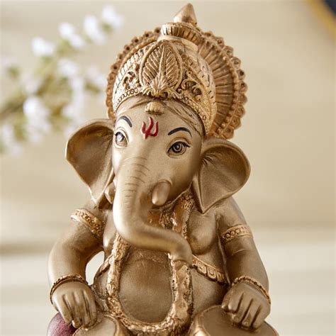 Buy Corsica Tranquil Polyresin Sitting Ganesha with Dhols Figurine from ...