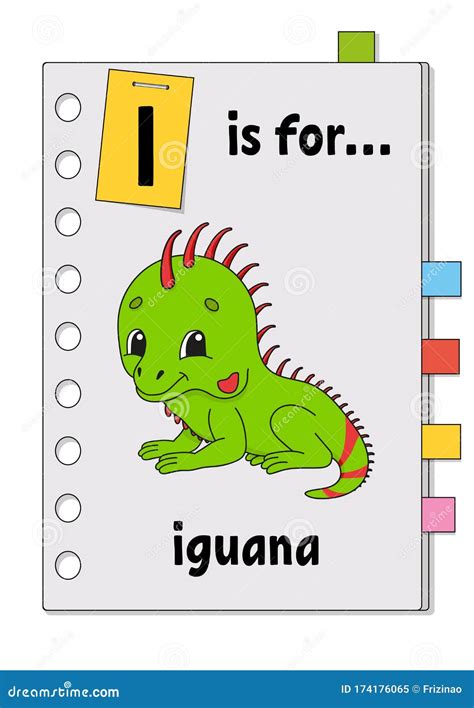 I Es Para La Iguana. Juego De ABC Para Niños. La Palabra Y La Letra. El Aprendizaje De Las ...