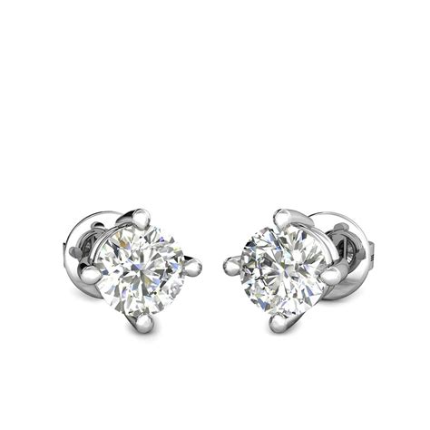 Four Prong Solitaire Diamond Earrings