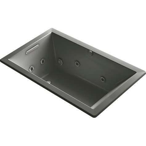 KOHLER Underscore 36-in W x 60-in L Thunder Grey Acrylic Rectangular ...