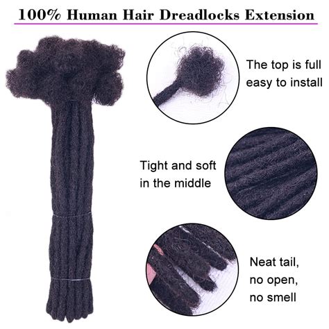 Buy SHENGQI Handmade Dreadlocks Extensions 100% Human Hair 8 Inch 0.4 ...