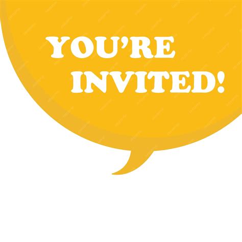Premium Vector | You're invited on speech bubble