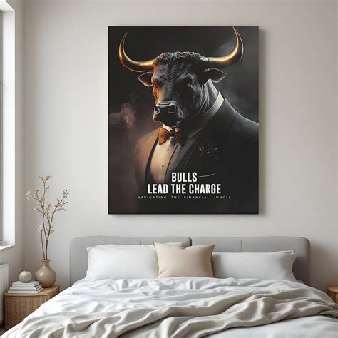 Stock Market Bull – Motivational Canvas Wall Art for Home Décor ...