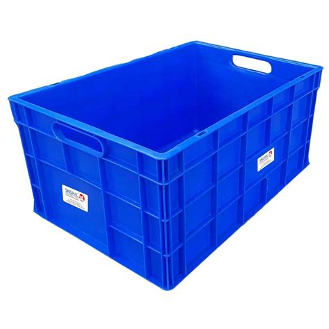 Blue Portable Plastic Crate 650 x 450 x 315 MM Vegetable, Fruit, Milk ...