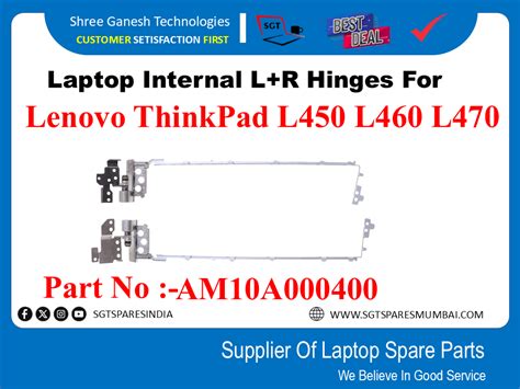 Laptop Internal L+R Hinges For Lenovo ThinkPad L450 L460 L470 Part No ...