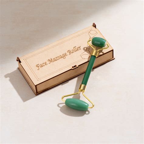 Natural Green Jade Face Roller - Dual-Sided Facial Massage Tool for Sk ...