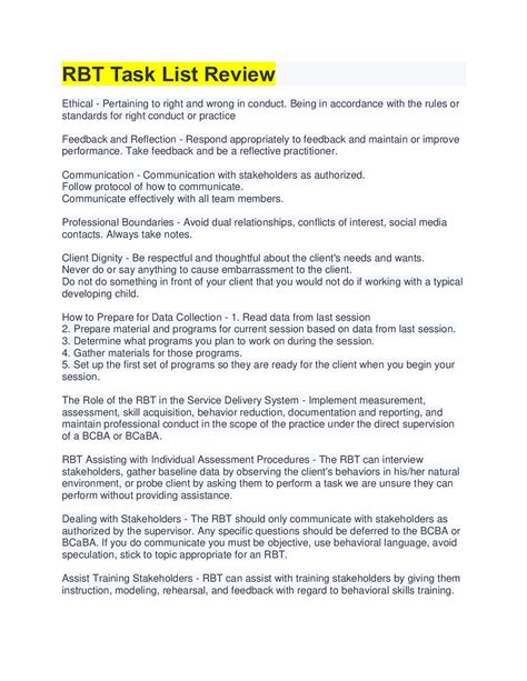 RBT Task List Review Complete Latest Guide. – Scholarfriends ...