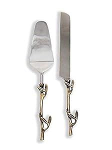 Buy SHAHI Cake Knife and Server with Brass Bird Handle Stainless Steel ...