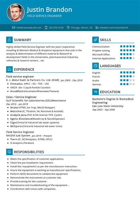 Field Service Engineer Resume Example in 2026 - ResumeKraft