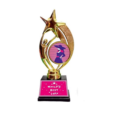 Tuelip World's Best Lady Trophy Medal Gift for Mother, Lady Boss ...