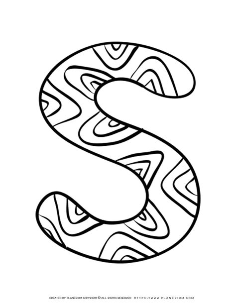 English Alphabet - Capital S with Pattern - Coloring Page | Planerium ...