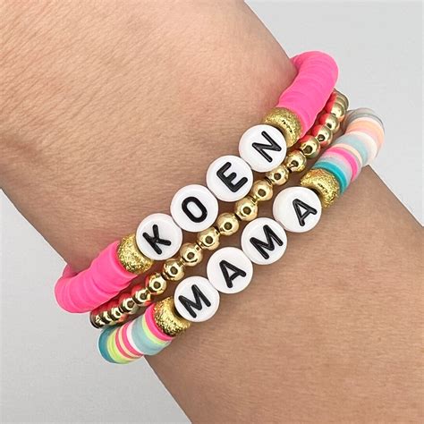 Personalized Name Bracelet | Mother's Day Gift | Mama Bracelet Stack ...